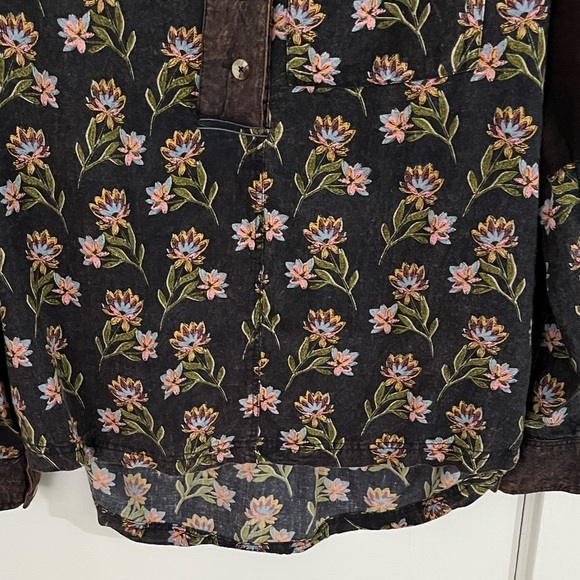 Free People Summer of Surf Pullover Button Henley Top Long Sleeve Size S Boho - Picture 7 of 16